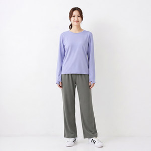 
Spring and summer new quick-drying fabric round neck breathable long-sleeved sun protection sports and leisure T-shirt for women