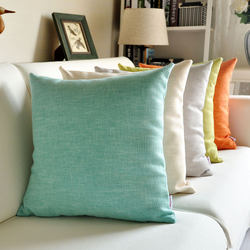 Thick Linen Fabric Throw Pillow for Living Room, Large Cushion for Sofa, Office, or Bed Headboard, Simple Backrest Pillow