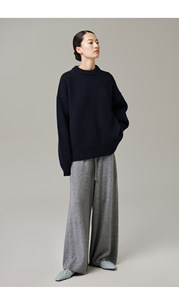 
Women's new cashmere wool loose fit round neck pullover O-shaped knitted cashmere sweater