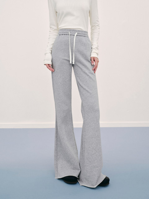 orange desire fashionable slim drawstring micro-halo hourglass pants 2024 autumn new antibacterial floor mopping trousers