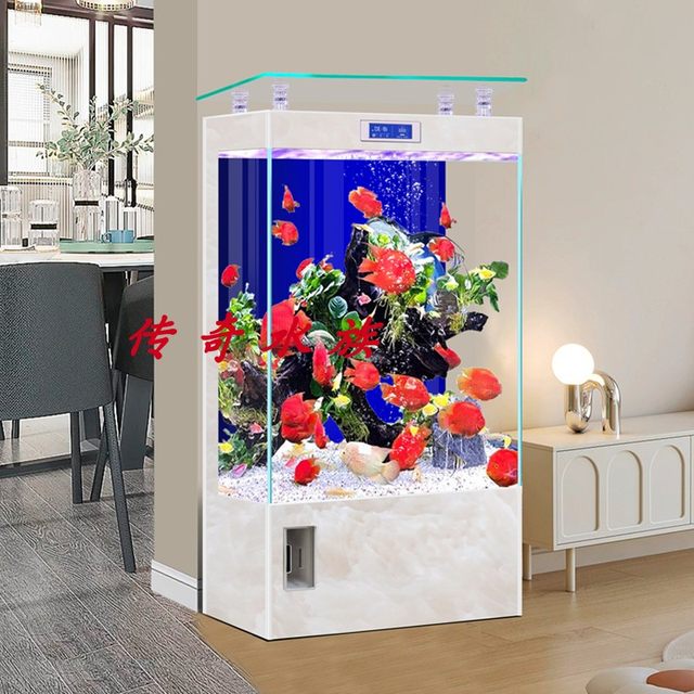 2024 new three-dimensional floor-standing ultra-white glass fish tank ...