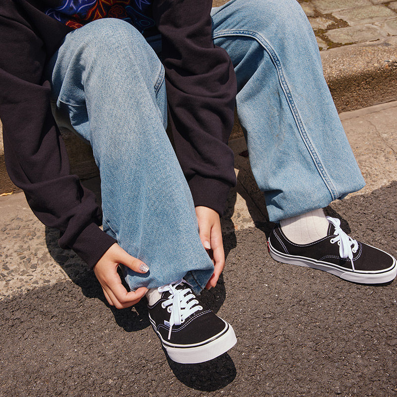 Fashion Zapatos Vans Authentics Jeans Vans Authentic Black Canvas
