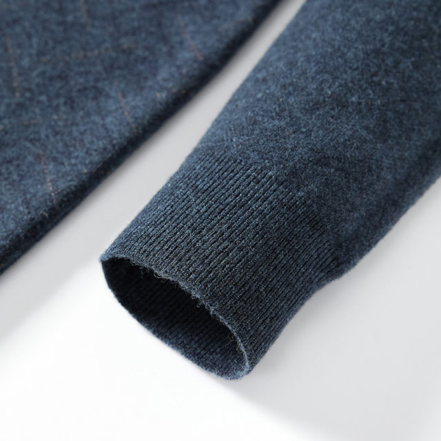Jinju 100% sheep wool winter warm round neck pure wool thermal pullover top men's thick woolen sweater