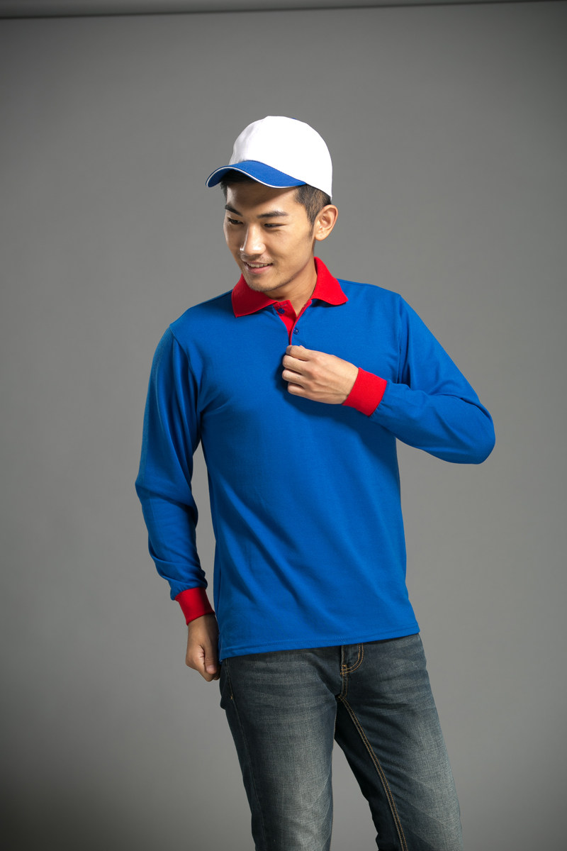 j83六色广告衫t恤广告快餐店t恤衫服务员工作服装t恤男女长袖