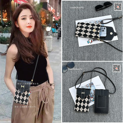 Mobile Phone Bag for Women 2026 New Versatile Shoulder Crossbody Bag with Rhombus Pattern, Multi-Layer Casual Chain Coin and Card Holder All-In-One