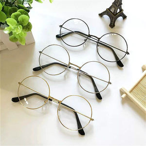 
Cute Japanese female Internet celebrity round frame retro glasses Korean style trendy student men's flat smooth non-prescription glasses