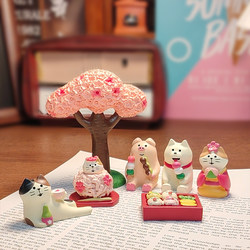 Japanese-Style Cat Creative Trendy Resin Kitten Figurine Miscellaneous Goods Zakka Bonsai Decoration ins Gift Items