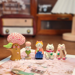 Spring Cherry Blossom Tree Cherry Blossom Viewing Series Gift Decoration Model Japanese Scene Cat Mount Fuji Japanese-Style Desktop Small Ornaments