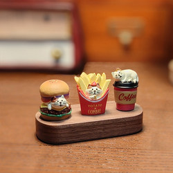 Japanese-Style ins Healing Cat Figurines, Vintage-Style Resin Home Decor, Birthday Gift Props