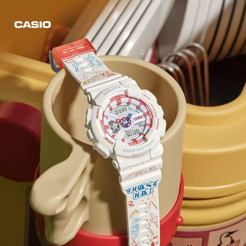 casio旗舰店BABY-G×CHUMS40周年联名款礼盒户外运动手表女卡西欧-Taobao