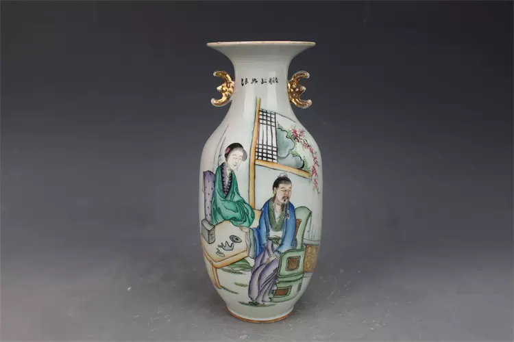 民国粉彩人物故事赏瓶，古董收藏，明清瓷器，回流精品，包老-Taobao