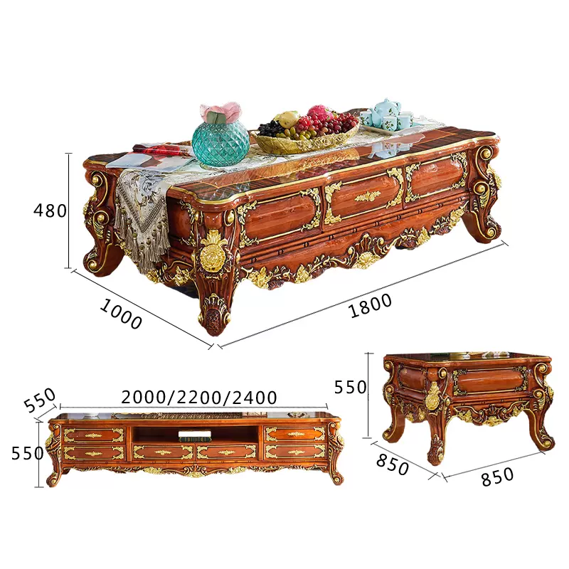 欧式全实木角几复古树榴台面工艺美式方几客厅沙发边几大理石面