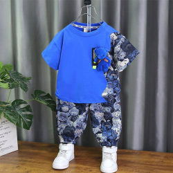 Boys' T-Shirt Short-Sleeve Set Summer Children's Clothing Boys' Summer Outfit T-Shirt Toddler Trendy 2026 New Pure Cotton