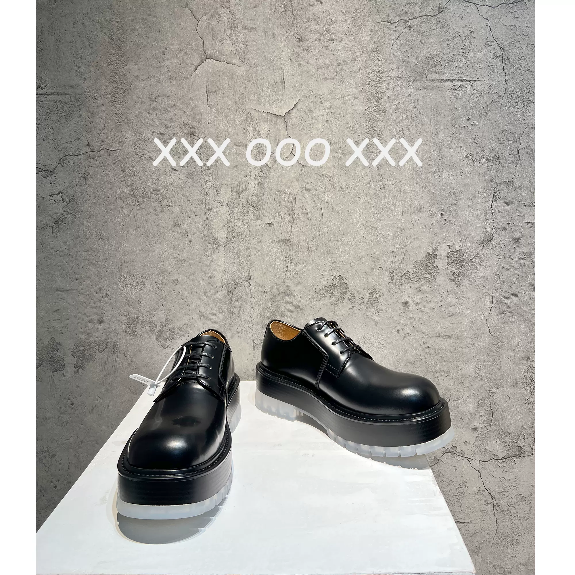 XXX/11.26 暗黑酷风~厚底增高方头大头鞋男士trooper德比鞋皮鞋-Taobao 