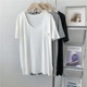 Modal pocket round neck short-sleeved T-shirt for women raglan sleeves design loose solid color dance training suit training suit T-shirt
