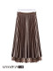 Gold velvet skirt for women in autumn and winter A-line high waist mid-length retro spliced ​​mesh on both sides pleated skirt
