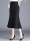 2025 summer new style thin fishtail skirt for women with high waist commuting slim hip-covered skirt one-step skirt long skirt