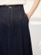 
Disenis summer new versatile simple skirt high-waist denim skirt women