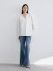 Disenis 2025 spring new simple commuter style white long-sleeved V-neck shirt for women