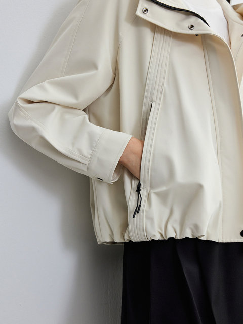 Disenis 2025 spring new outdoor casual temperament top commuter loose long sleeve hooded short jacket for women