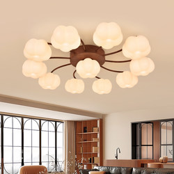 Living Room Lamp New Cream Style Cotton Lamp Vintage Walnut Main Lamp Full Spectrum Ceiling Lamp Zhongshan Lighting P271