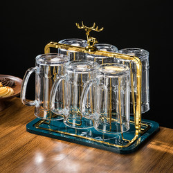 6-Piece Tea Cup Set, Glass Tea Set, Transparent Simple Tea Cups, Beer Cups, Drinking Cups, Heat-Resistant Water Utensils