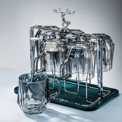 Nordic Ins Style Creative Glass Cup with Handle for Home Use, High-End Set of 8 Drinking Cups for Living Room, Tea Cups