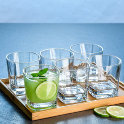 6-Pack European-Style Household Thickened Lead-Free Transparent Glass Cups, Drinking Cups, Heat-Resistant Tea Cups, Creative Simple Wine Glasses