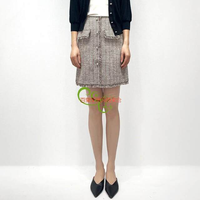 Monoton style autumn and winter fashionable slim floral wool A-line short skirt single-breasted versatile temperament skirt women SA0512