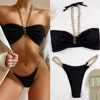 2021 AliExpress Europe and America Triangle Triangle Split Swimsuit