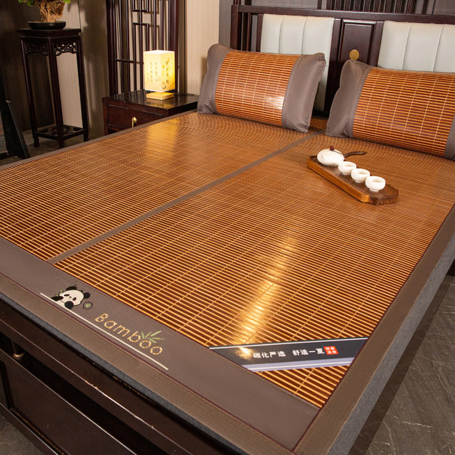 Summer double-sided cool mat natural bamboo mat A-class mother-child grade ice silk mat 2025 new rattan grass mat for winter and summer