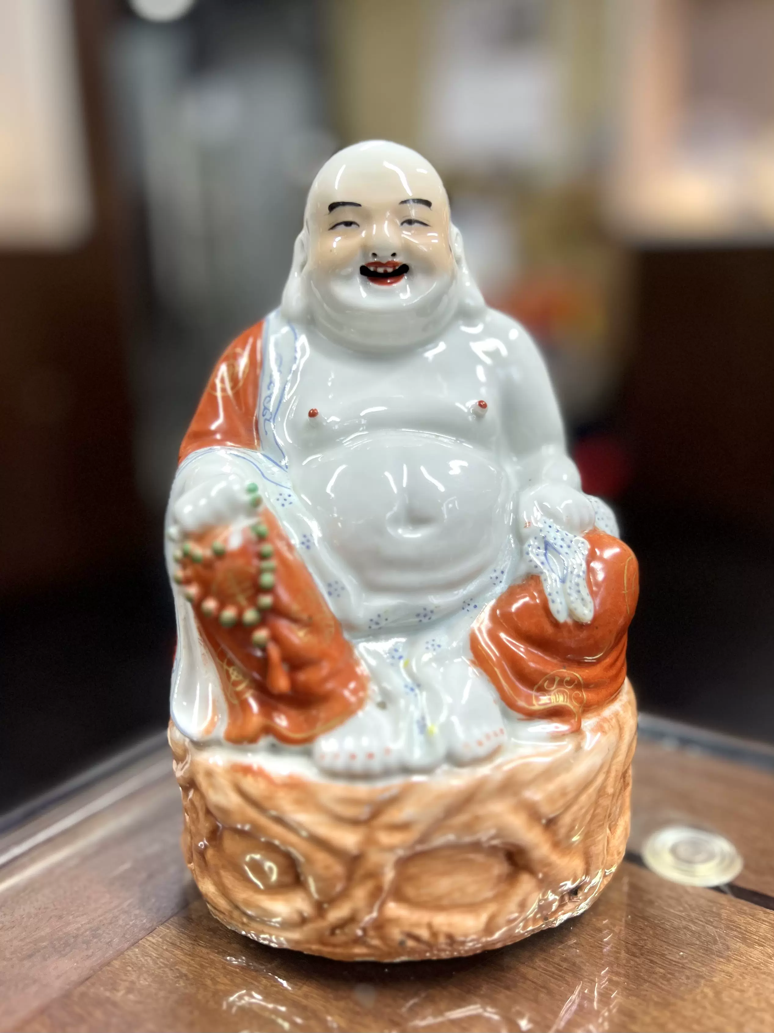 民国精品粉彩瓷塑弥勒佛古董古玩古瓷收藏包老保真民国粉彩瓷器