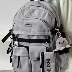 Japanese Style ins Workwear Backpack for Women, Large Capacity Backpack for Junior High and High School Students, Commuter Laptop Backpack for Men, Trendy