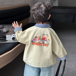 Boys' Spring Jacket Korean Style Top Children's Fashionable Short Windbreaker 2026 New Spring and Autumn Shirt Jacket