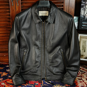 
Classic forever, genuine leather men's short leather jacket, first-layer calfskin lapel simple casual jacket