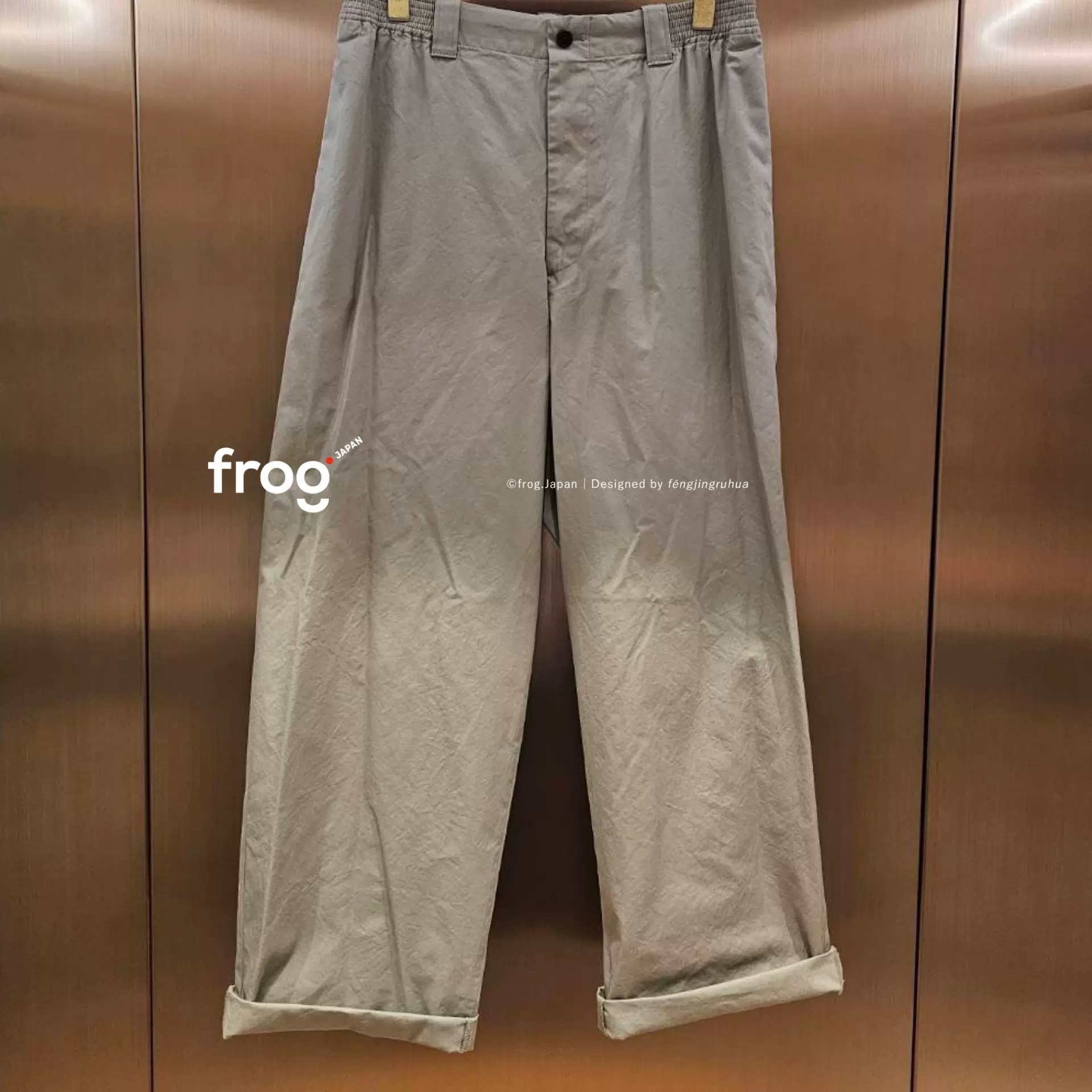 代購A.PRESSE Silk Cotton Chino Wide Trousers真絲混紡休閒褲