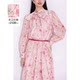 Meifei shirt shirt women's top print 2025 spring and summer new French style high-end bow streamer rose