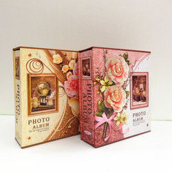 Elegant Floral Vintage Photo Album 7inch 7inch Laminated Pages 100 Insert-Type Pages 5R Photo Album Small Book