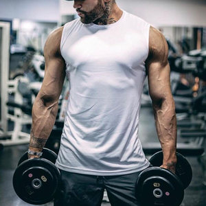 
American Slim Round Neck Sweat Vest Men's Summer Pullover Sleeveless Fitness Bodybuilding Sports Strong Vest Solid Color Waistcoat
