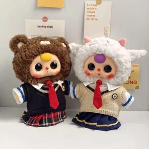 
Only baby clothes for three-year-olds 400% general vinyl college style baby clothes plush doll milk apricot top student clothes set