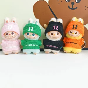 Fourth generation 10CM keychain mini LABU Clothes LULU Sports Extension Shirt Set Pendant LABUBU Bu Suit