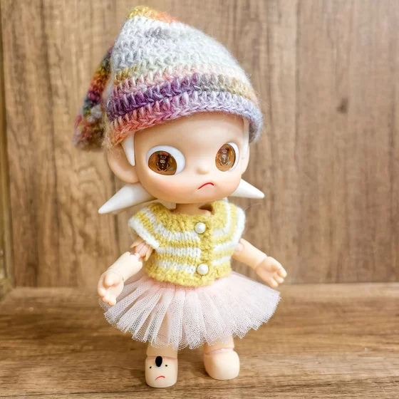 
Zsiga's longing place 1/8 movable doll 20CM Gazi sister striped sweater gauze skirt suit beibei hat handmade
