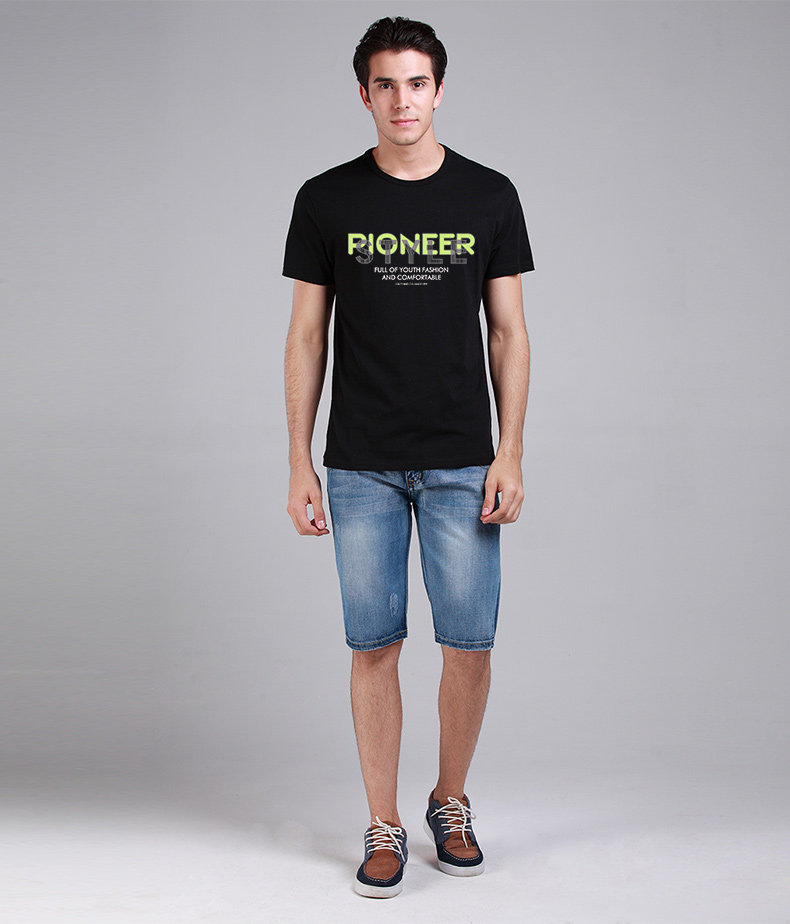 拓路者夏 纯棉短袖t恤男圆领夏季2015时尚全棉t恤男短袖半袖t桖潮流
