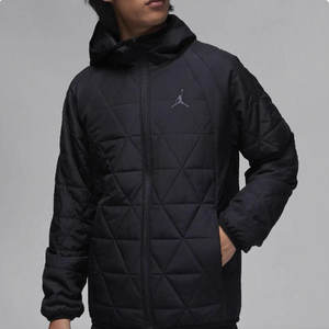 
NIKE Nike JORDAN genuine men's autumn and winter cotton coat hooded warm windproof trapeze cotton coat FD2638-010