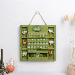 Zakka Retro Mediterranean Calendar Wooden Perpetual Calendar Wall Calendar Calendar Plaque Ornament Home Store Decoration Hanging Sign