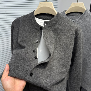 
Sweater cardigan men's sweater jacket round neck button autumn men's loose Korean style trendy casual interior and exterior wear