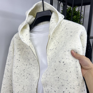 
Hooded zipper cardigan men's spring and autumn trendy casual sweater men's loose lazy style sweater thickened jacket