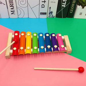 
Wooden eight-tone hand-knocking piano infancy and children early education baby educational instrument small wooden piano street stall toys