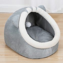 Cat and Dog Kennel, Winter-Proof and Warm, Semi-Enclosed Cat Bed, Dog Mattress, Thickened, Scratch-Resistant, Washable Pet Bed