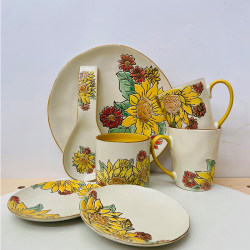 Korean tableware set home hand painted bowl ceramic